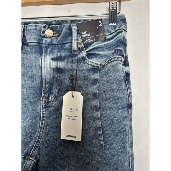 Express Flexx Jeans Womens Sz S 0, 2, 4 High Rise Skinny NWT MSRP $88 Stretchy - Picture 3 of 13